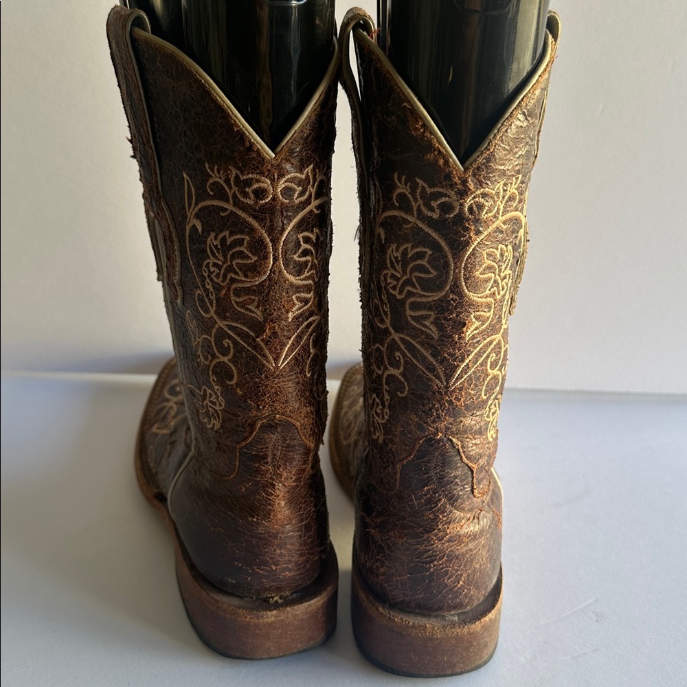 Macio Bean Sz 6 Embroidered Square Toe Boho Western Cowgirl Boots - Picture 5 of 15